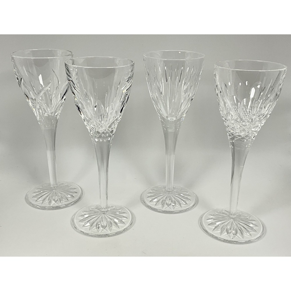 Waterford Crystal Assorted Patterns 6.5" Cordial Liqueur Glasses Stems Set/4 GUC